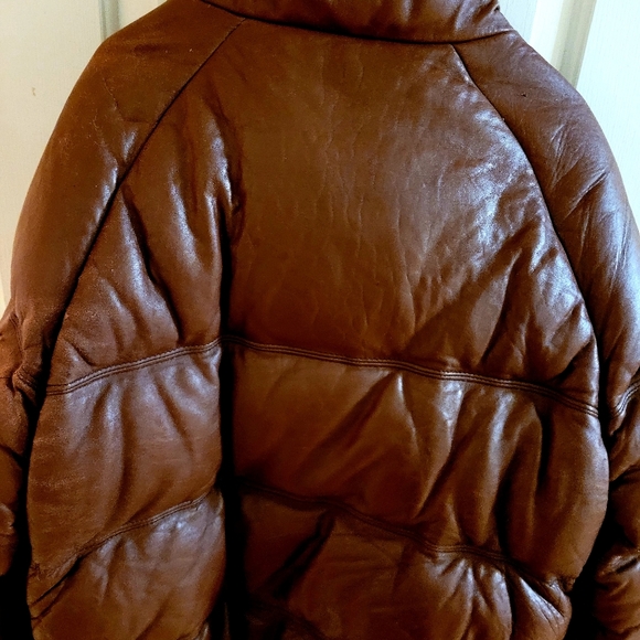 Men Phillipe Monte puffy leather jacket xl (refurbish required) - Picture 7 of 10